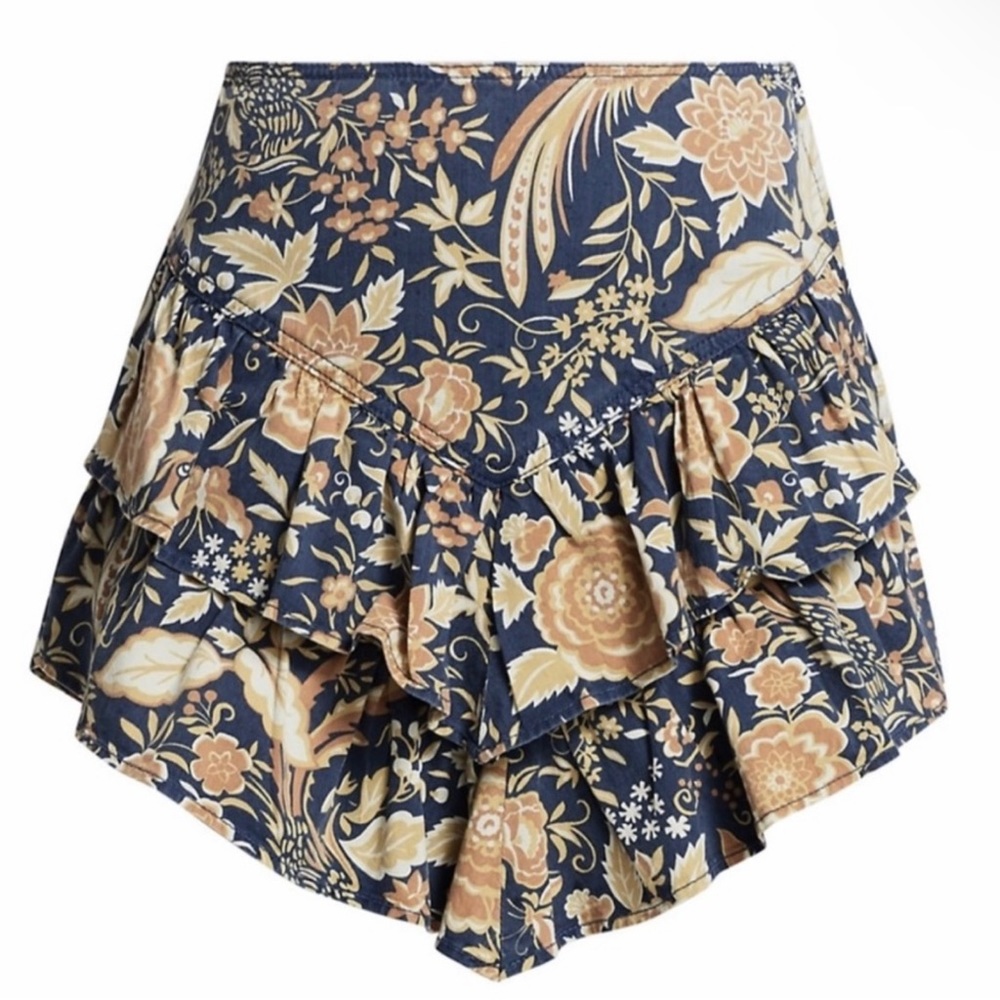 NEW MOTHER FLORAL PRINT RUFFLE MINI SKIRT - Picture 8 of 10